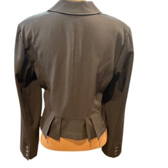 Lane Bryant Cropped Black Blazer with Eye & Hook Closure and Back Vent Details - Picture 6 of 8